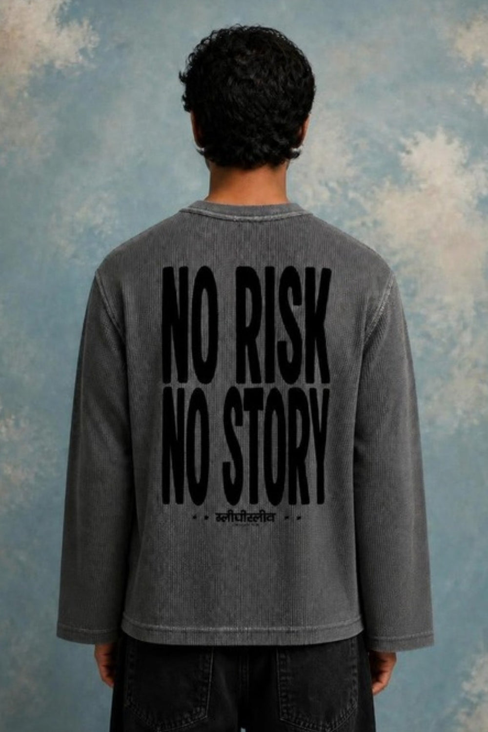 No Risk No Story Acid Wash Waffle T-Shirt