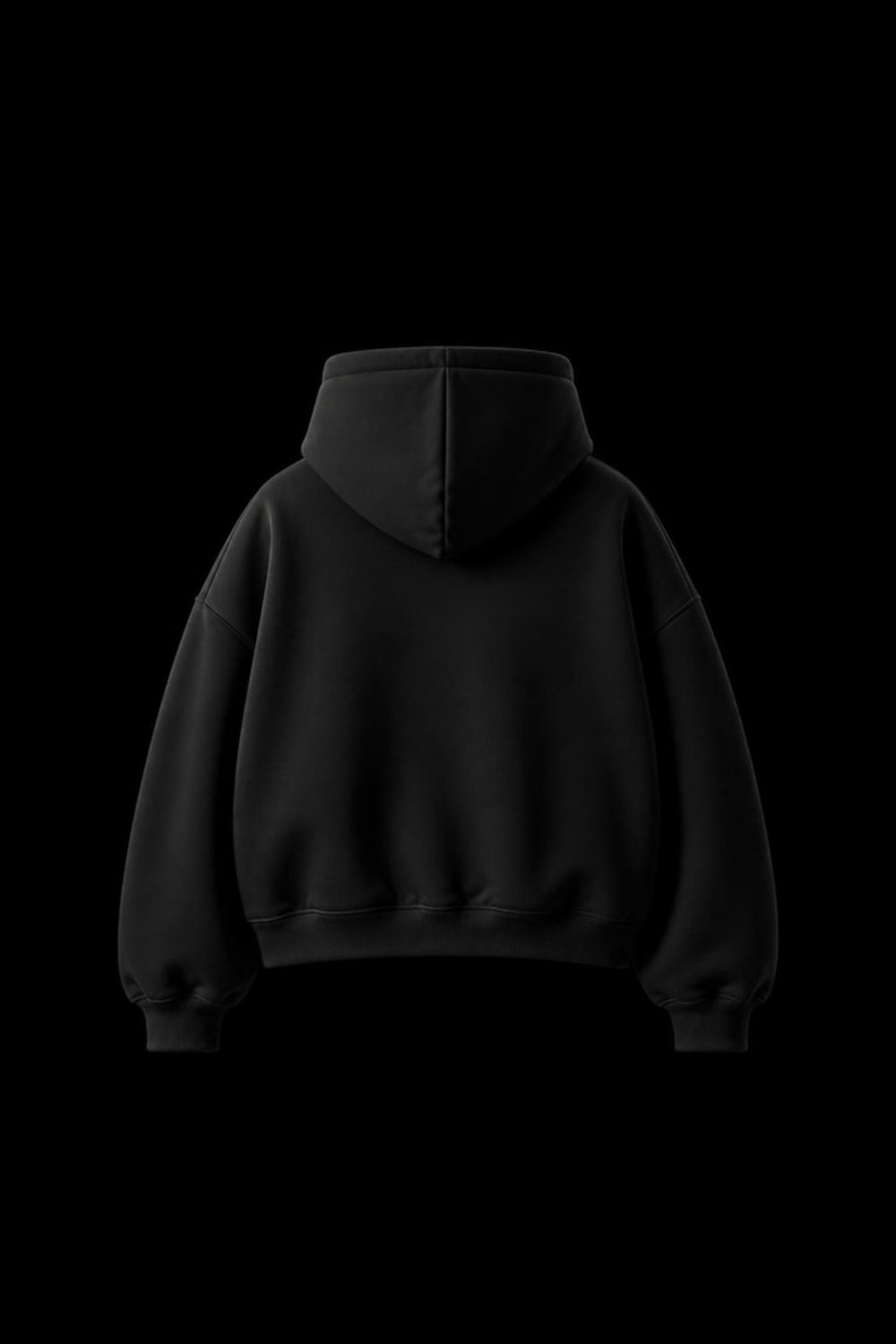 Black Basic Double Zip Hoodie