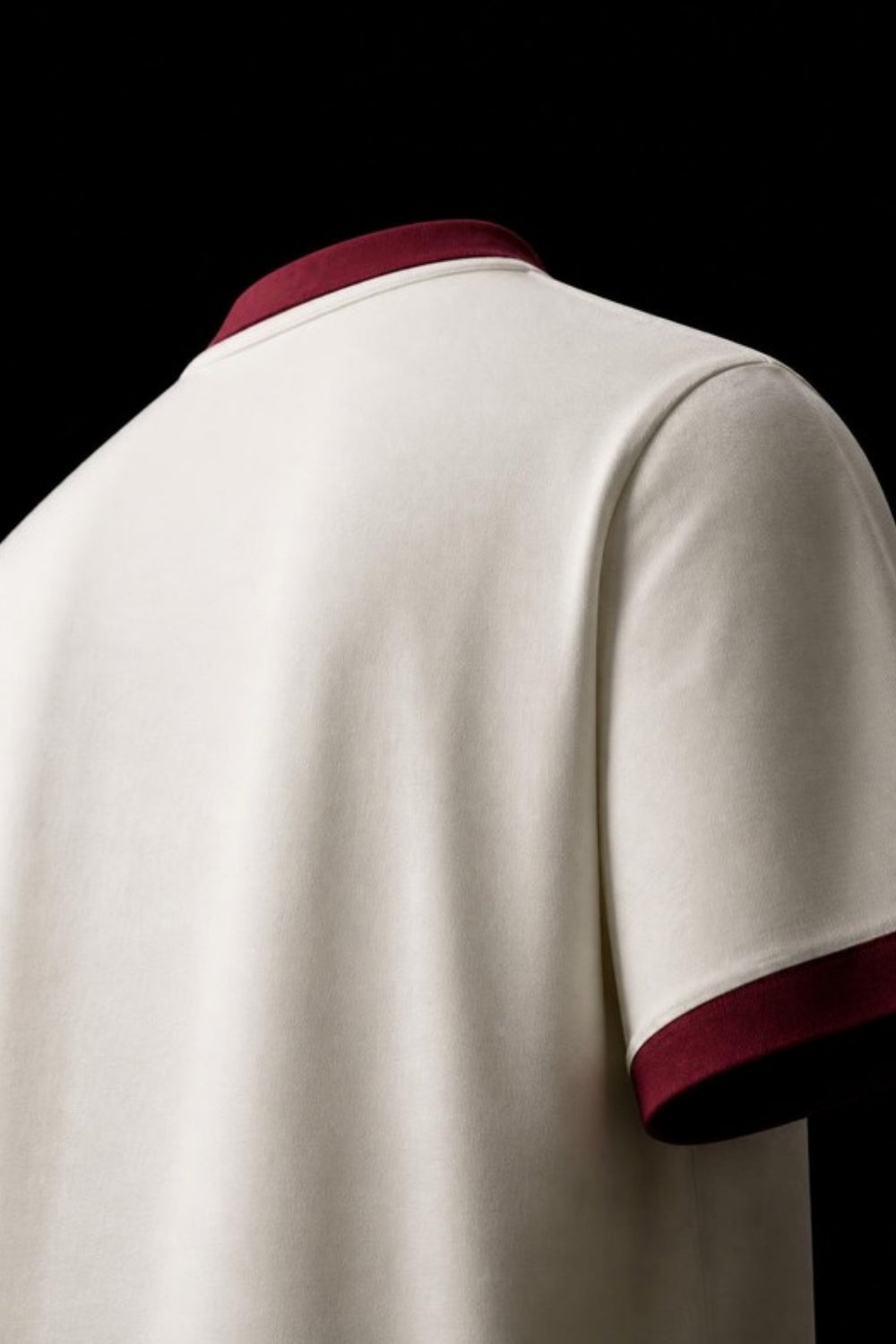 Off White & Maroon Ringer Tee