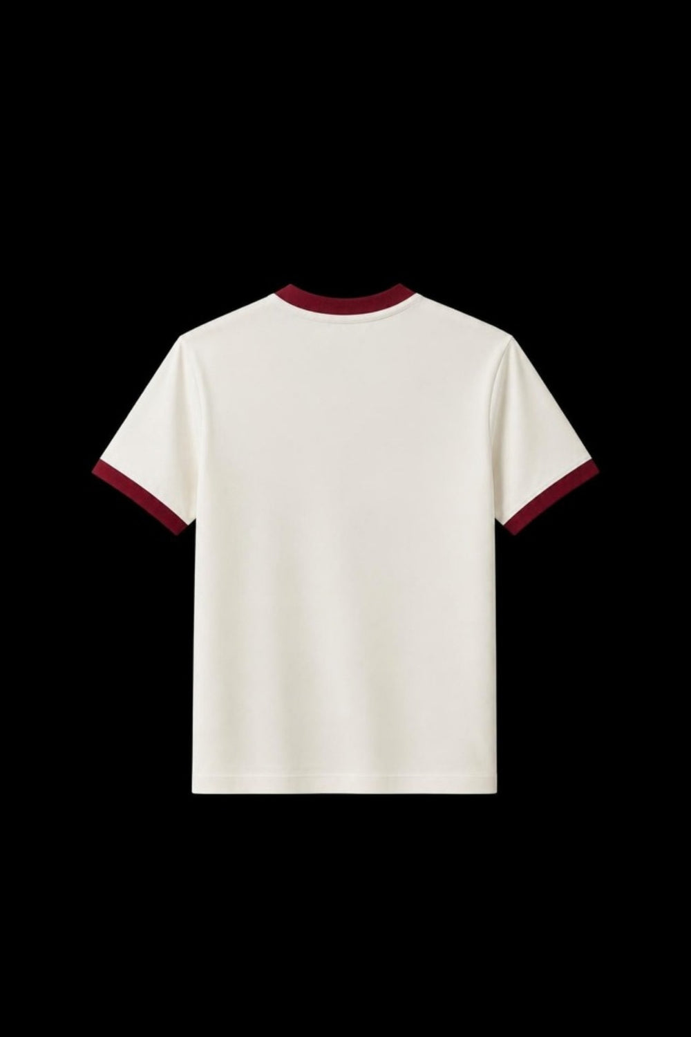 Off White & Maroon Ringer Tee